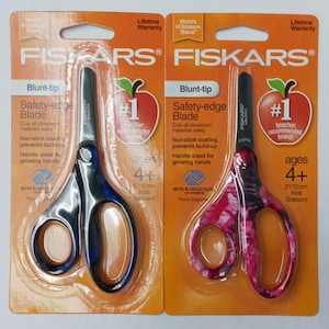 Fiskars 1241621001 Kids 5&quot; Heavy Duty Safety Cut Scissors Blunt Tip 2pc (assorted colors)
