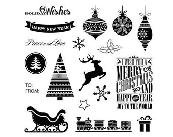Fiskars 105940-1001 Teresa Collins Twas the Night Before Clear Stamps (8" x 8")