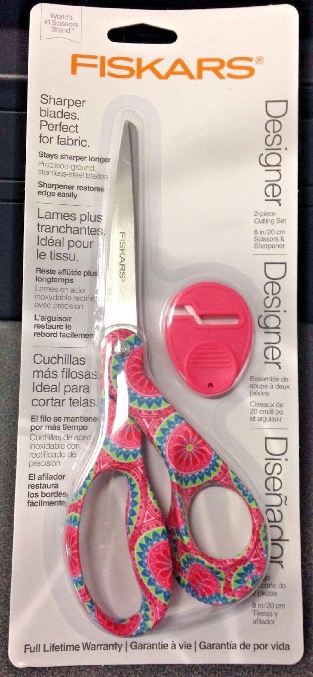 Fiskars 194512-1019 Pink Triangle Designer Scissors 8 