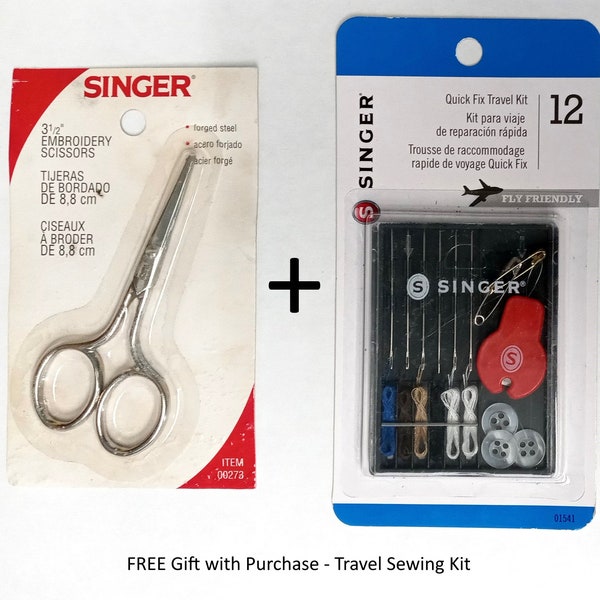 Singer 00273 3-1/2" Forged Steel Embroidery Craft Scissors + FREE Quick Fix Travel Kit