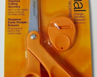 Fiskars 167550-1001 The Original Orange Handled 8" Scissors With Sharpener