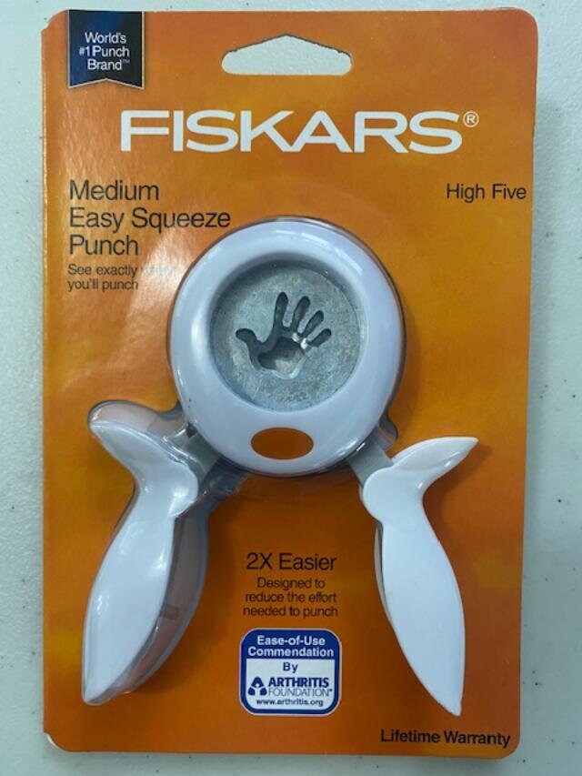 Used extra LARGE paper Punch Fiskars Die Cut scallop square 2.5 gift tag  card