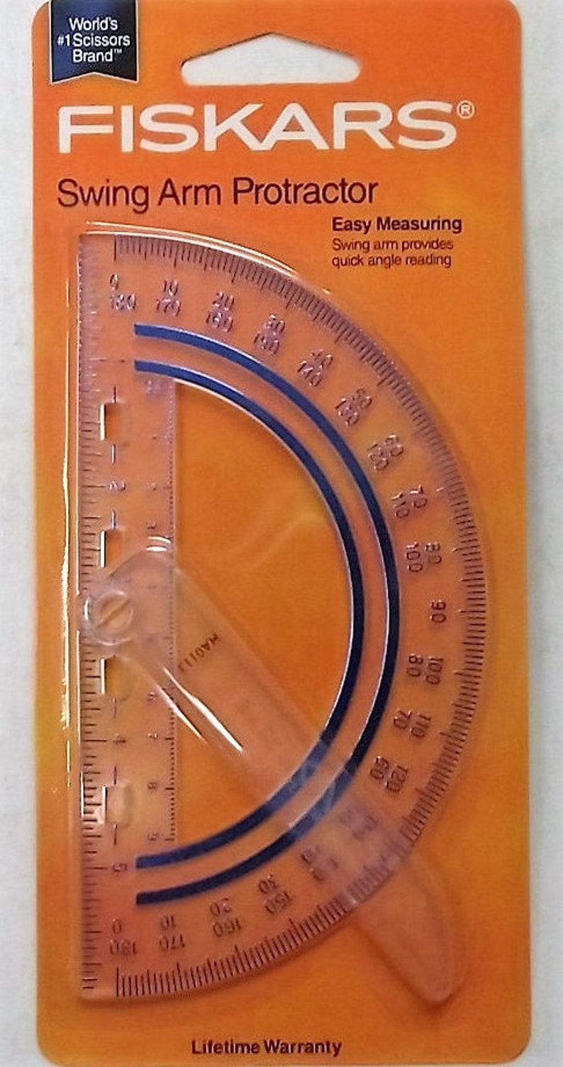 Fiskars 12-95400J Plastic Swing Arm Protractor Color Received May Vary