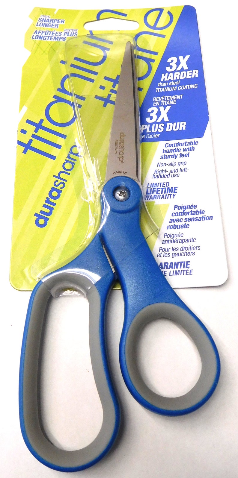 Durasharp 120380-1001 8 Titanium Non-Slip Cushion Grip Scissors image 1