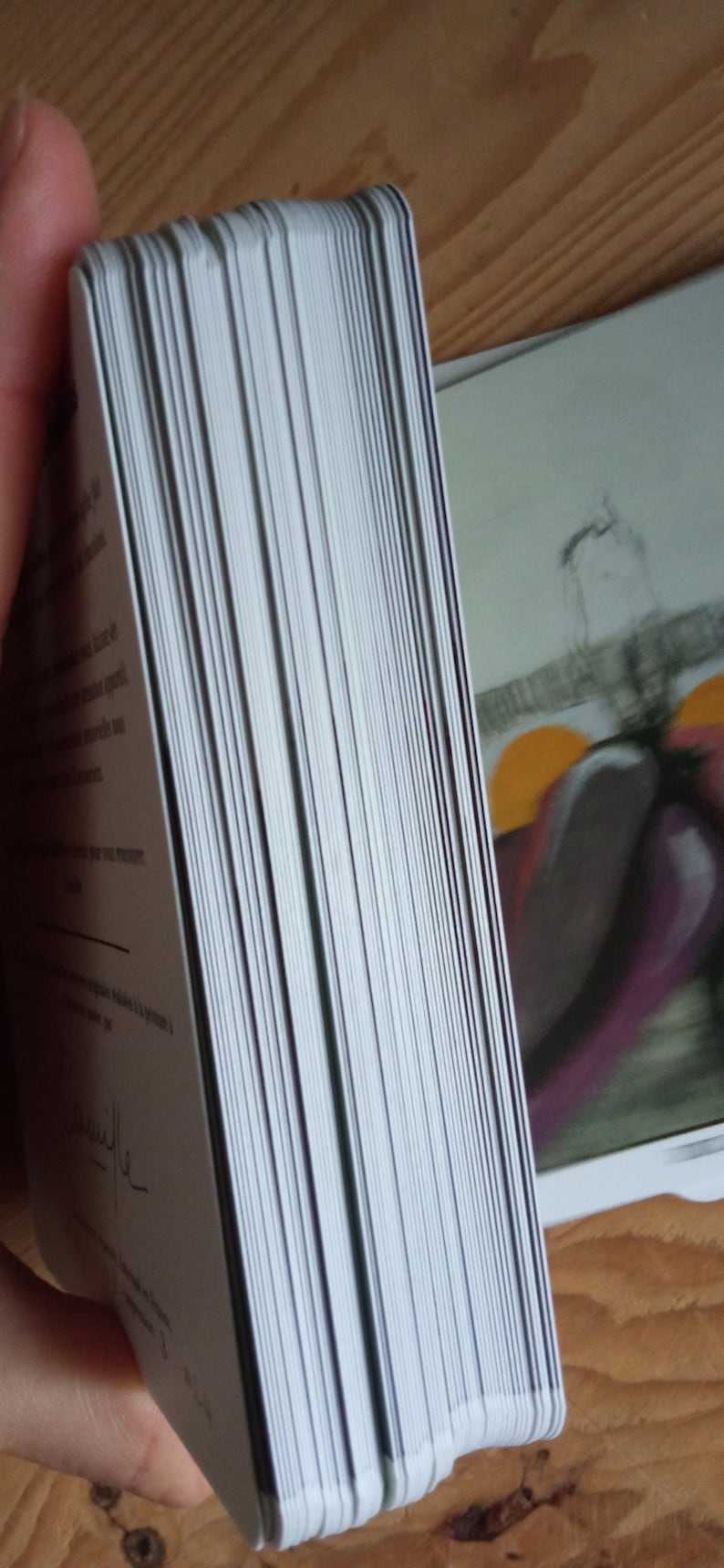 May include: A stack of white cards with black text on the front. The text is in a cursive font and says "Thank you for making this day so special".