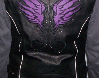 Road Guardian Wing Purple for Biker Motorcycle vest jacket size 4.5”