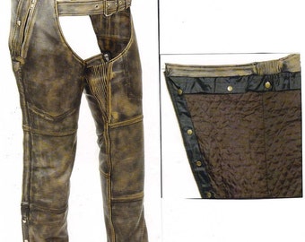 DESTRESSED Brown Chap - Removable Snap out Liner - Unisex