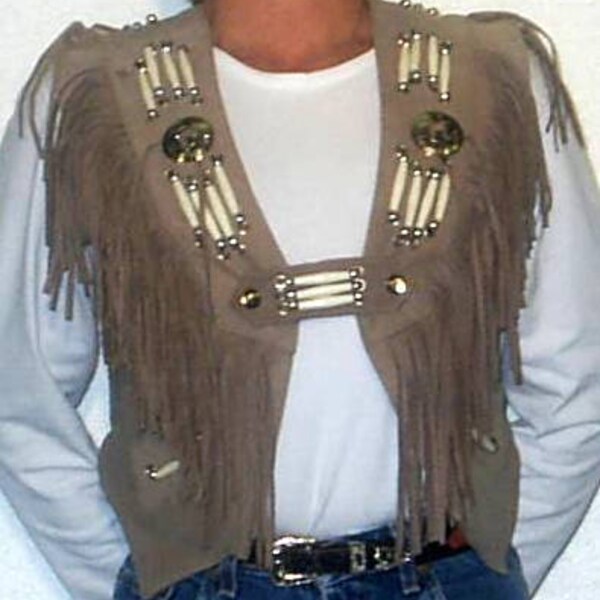 Multi Grommet Fringe Vest main image 0