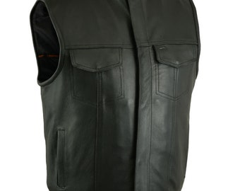 LEATHER MENS CLUB style vest
