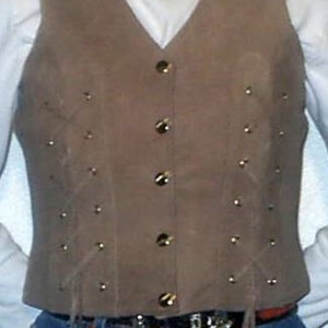 Distressed Brown Biker Vest 1216brn