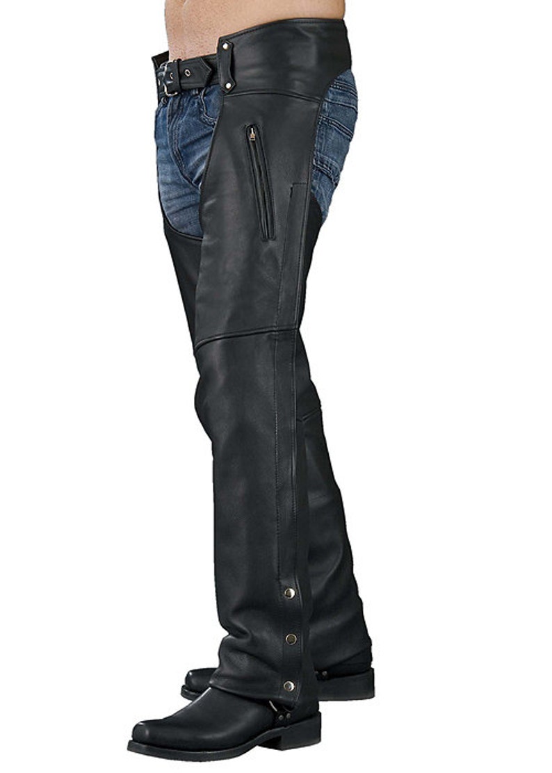 1190 Black Leather Unisex Chaps - Etsy