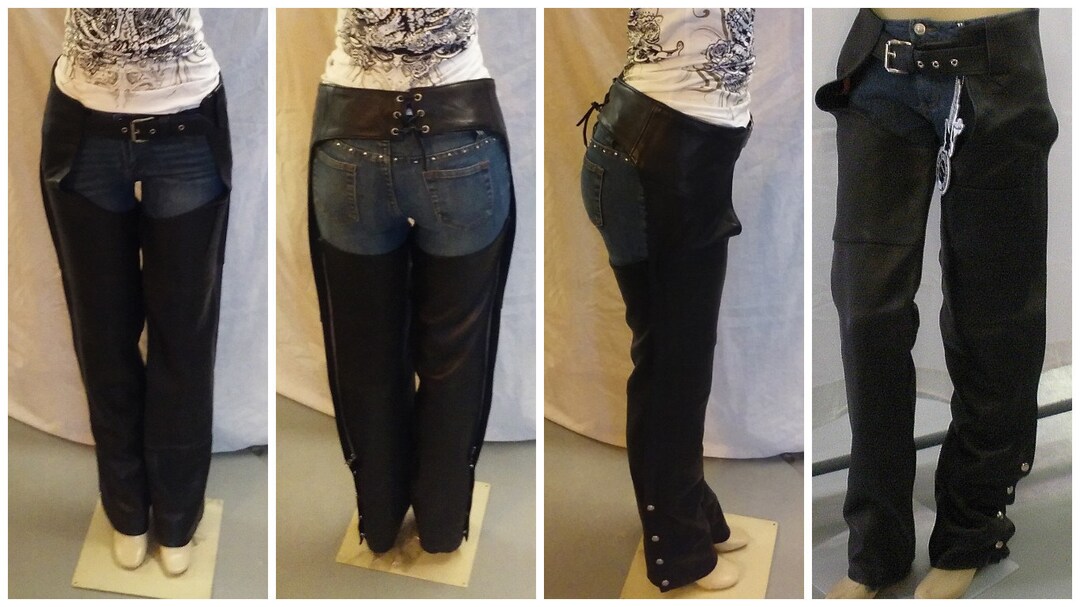 Chinks en cuir sur mesure/Nouveaux Chaps/ Floral sculpté/R