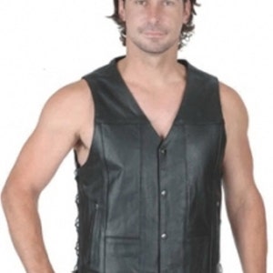 Men&#39;s 10 Pocket Side Lace Vest - Dual Concealment Pockets