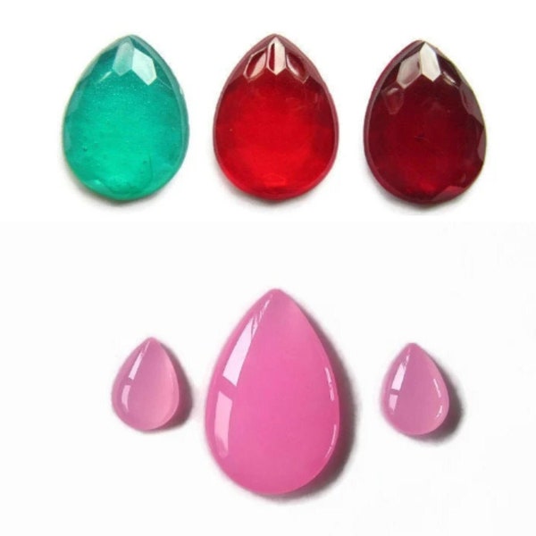 Tear Drop Gem, Faceted or Smooth, Resin Forehead Gem, Cosplay Gem, Flat Back Cabochon, Jewel, Costume, Jewelry.