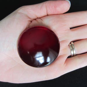 Large Round Cabochon, 2 inch Gem, Jewel, Flat Back Resin, Deep Dark Red for Raven, Sailor Cosplay, Costume, Jewelry. Color Options image 2