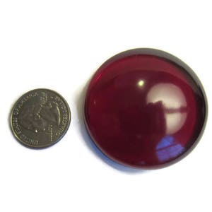 Large Round Cabochon, 2 inch Gem, Jewel, Flat Back Resin, Deep Dark Red for Raven, Sailor Cosplay, Costume, Jewelry. Color Options image 3