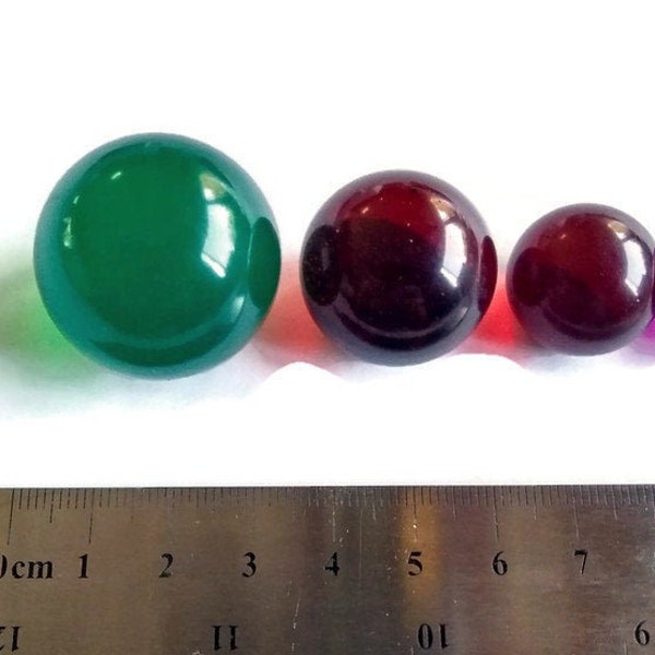 Resin Orb, Sphere. Round Ball Gem with Flat Bottom for Cosplay, Costume, Jewelry.