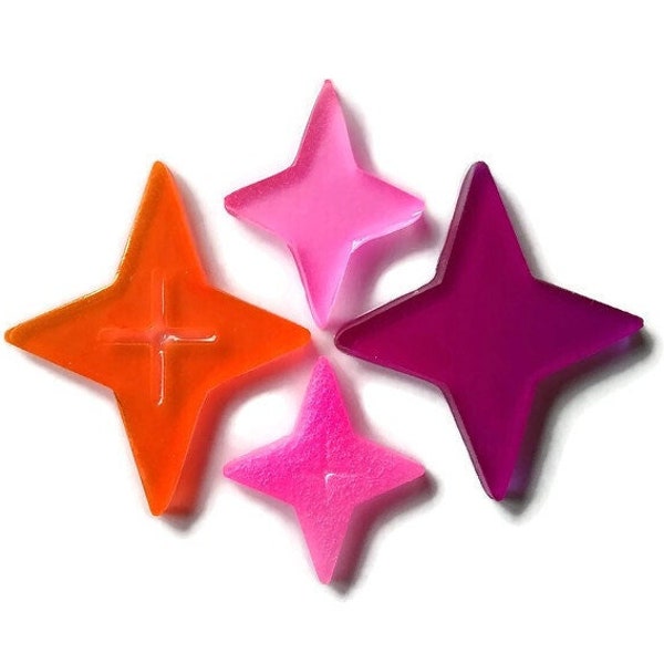 Atomic Starburst, Northern Star, North Star, Rockability,  Cosplay Gem, Flat Back Resin, Cabochon for Costume, Jewelry, Decoration.