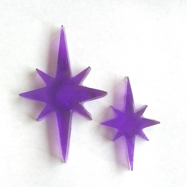 Atomic Starburst, Northern Star, North Star, Rockability,  Cosplay Gem, Flat Back Resin, Cabochon for Costume, Jewelry, Decoration, 3 Sizes