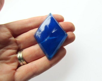 Large Faceted Rhombus Gem, Flat Back Jewel, Resin Diamond Cabochon for Cosplay, Costume, Crafts or Jewelry. 65x44mm