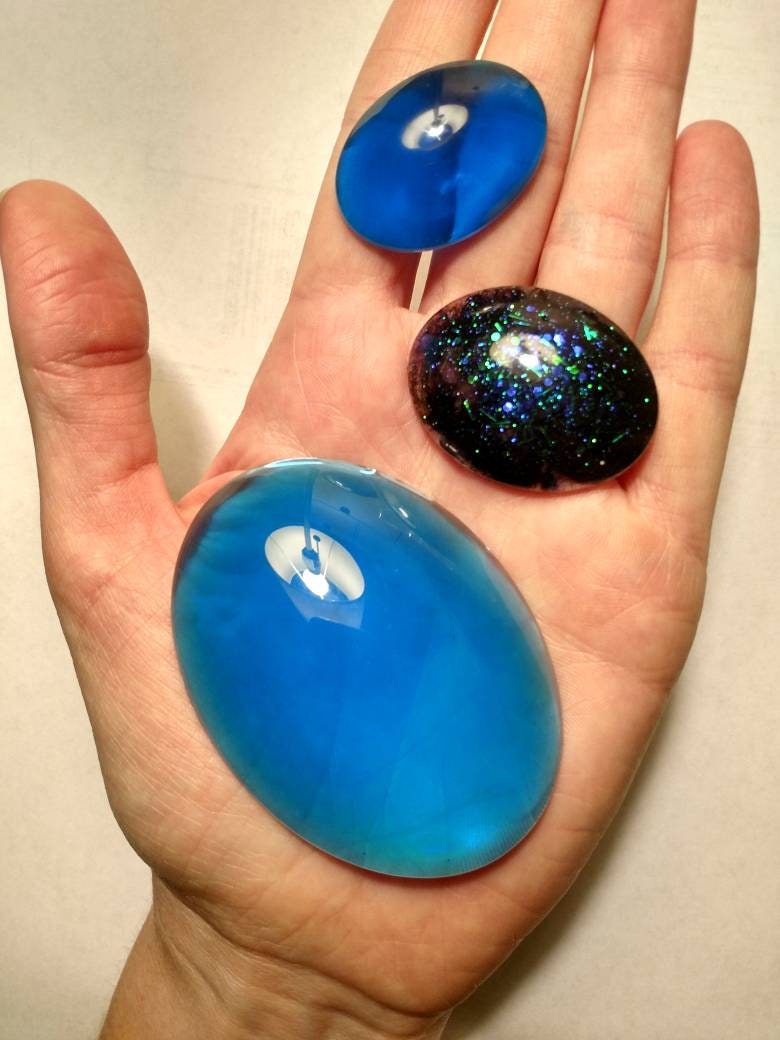 Oval Cabochon, Cosplay Gem, Large Flat Back Jewel, Resin, Jewelry, Co…