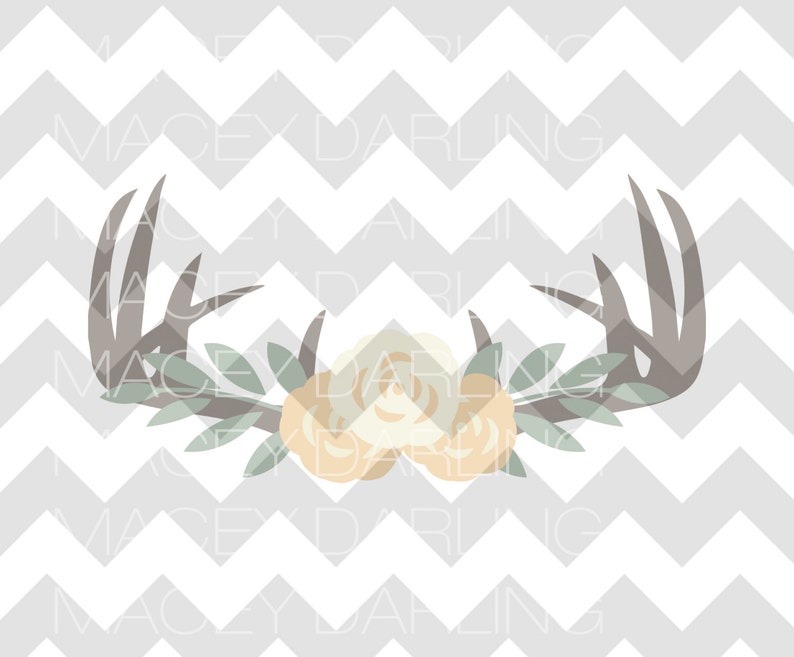 Download Floral Antlers SVG Antlers SVG Floral SVG Flowers svg | Etsy