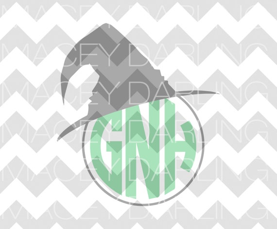Witch Hat Monogram Svg Halloween Monogram Frame Svg Monogram Etsy