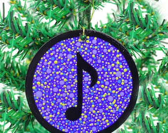 Hand Painted Music Note Ornament - Musician Singer Decoration - Hip Hop Jazz Gift