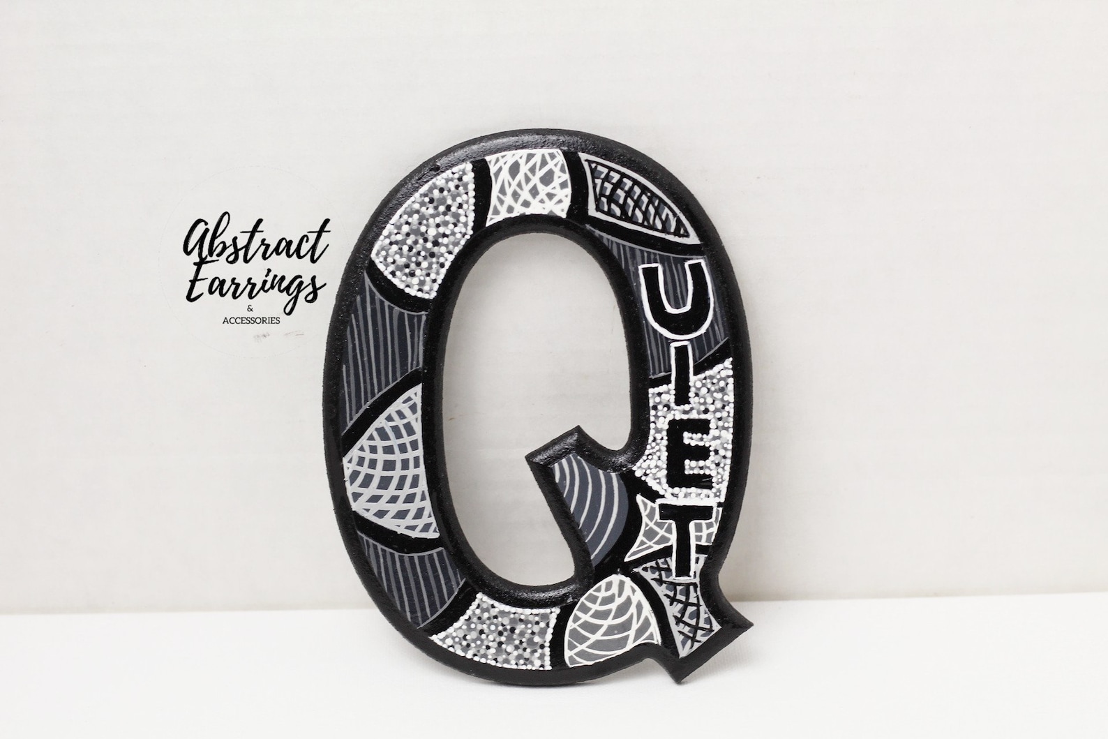 Letter Q for Quiet Wooden Sign Small Wall Hanging Hand Etsy