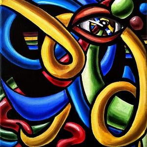 Colorful Evil Eye Original Artwork Small Canvas 3D Painting | Etsy
