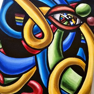 Colorful Evil Eye Original Artwork Small Canvas 3D Painting | Etsy