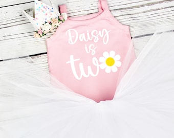 Daisy 2nd Birthday Outfit, Daisy Cake Smash, Pink Daisies Birthday Party Outfit, Personalised Tutu Outfit, Crown & Tutu Set, Birthday Gift