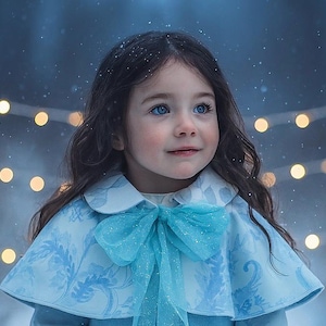 Frostbite Cape - Ice Blue Cape for Children&#39;s Dress Up, Halloween Witches Costume, World Book Day Storybook Cape, Ice Queen Costume