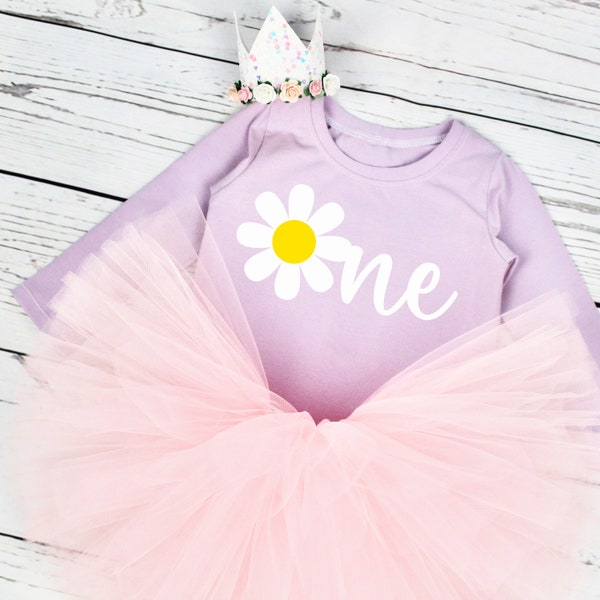 Daisy 1st Birthday Outfit, Daisy Cake Smash, Daisies Birthday Party Outfit, Pastel Tutu Bundle, Crown & Tutu Set, Birthday Gift