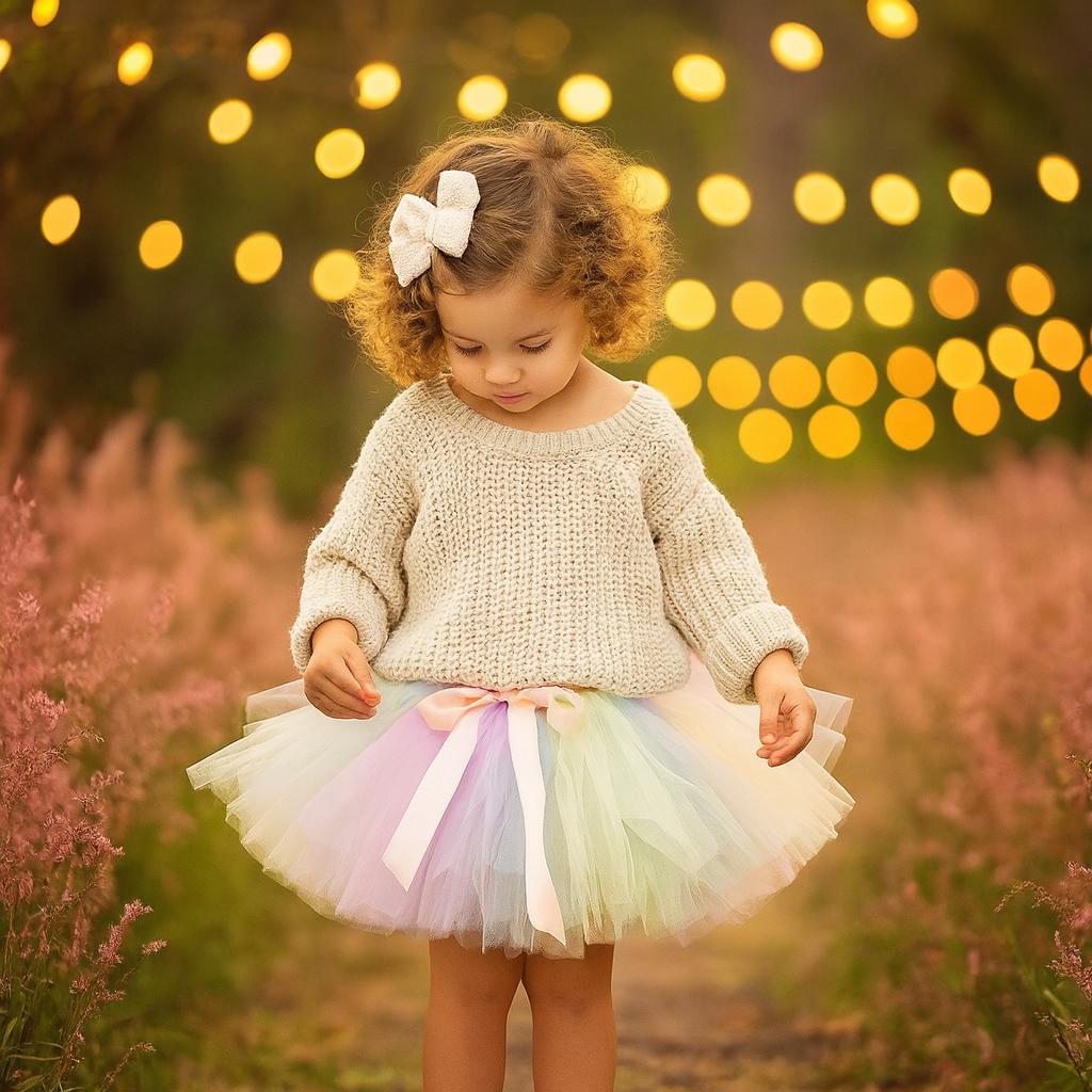 Buy Kids Baby Girls 3 Layers Tulle Toddler Lace Pettiskirt Shimmer