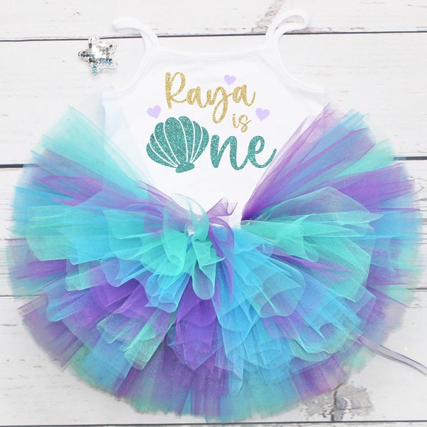 Personalised Baby Girls 1st Birthday Outfit Mermaid Outfit Mermaid Birthday 1st Birthday First Birthday One Cake Smash Outfit Under the Sea