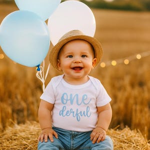 ONE derful, Baby Boys Bodysuit, Boys 1st Birthday Bodysuit, First Birthday, Cake Smash Bodysuit