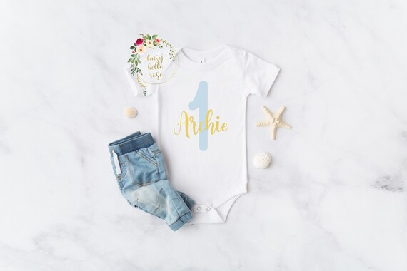 Personalised Bodysuit Baby Boys 1st Birthday Day Wild One Cake Smash Bodysuit