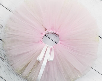 Pink Tutu Skirt, Pink & Gold Skirt, Baby Girls Tutu, Baby Tutu Skirt, Pink Baby Tutu, Girls Cake Smash, Birthday Tutu, 1st Birthday