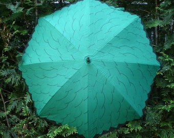 The Leafy Green Umbrella Designed by Stormy Weather Umbrellas NYC [The Shop Owners]