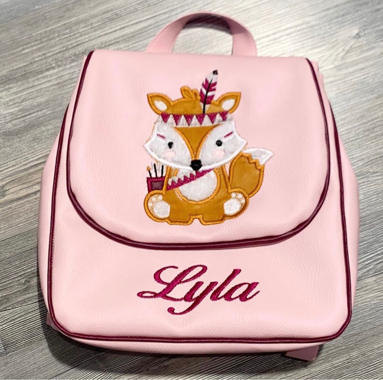 pink fox backpack
