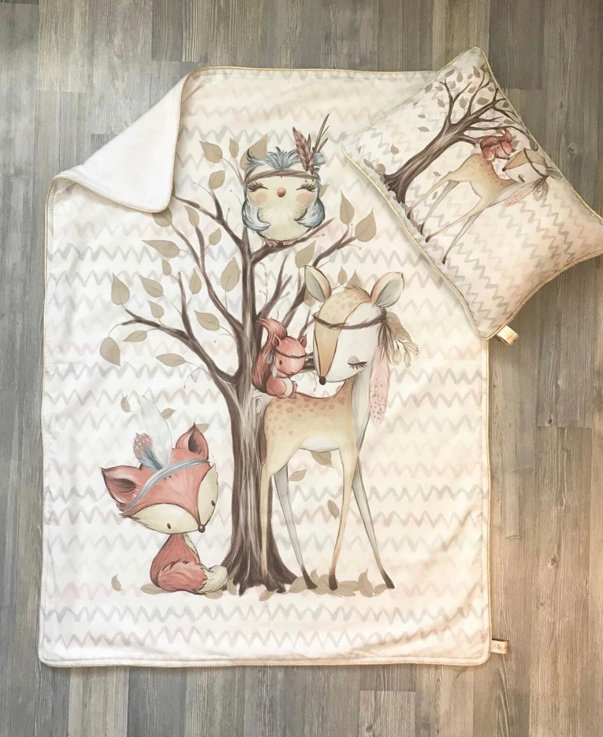 Couverture et coussin les animaux de la forêt. Enfant /bébé | Etsy