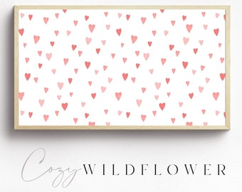Pink Hearts | Samsung Frame TV Art | Valentines Frame TV Art | Valentine’s Day TV Art | Cozy Wildflower | Digital Download
