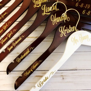 Set of 9 Wedding Hangers | Bridal Hanger Gift | Bridal Party Gift | Bridal Hanger | Custom Wedding Hangers | Bridesmaid Hanger