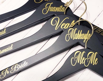 Set of 6 Wedding Hangers | Bridal Hanger Gift | Bridal Party Gift | Bridal Hanger | Custom Wedding Hangers | Bridesmaid Hanger