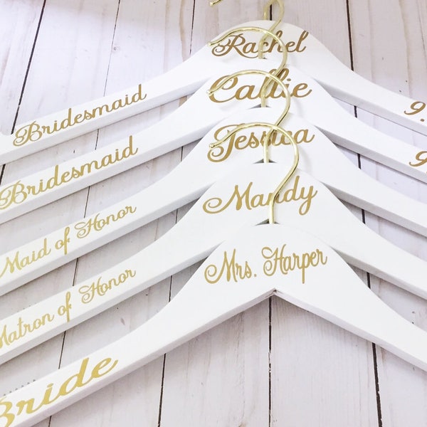 Set of 10 Wedding Hangers | Bridal Hanger Gift | Bridal Party Gift | Bridal Hanger | Custom Wedding Hangers | Bridesmaid Hanger