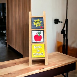 Teacher Appreciation Gift - Interchangeable Leaning Sign for School