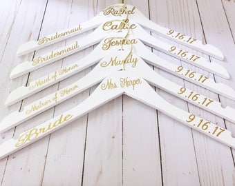 Set of 2 Wedding Hangers | Bridal Hanger Gift | Bridal Party Gift | Bridal Hanger | Custom Wedding Hangers | Bridesmaid Hanger