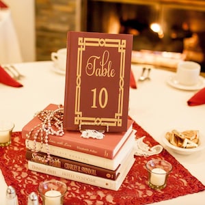 Fairy Tale Wedding Book Table Number Decal | Vintage Centerpiece