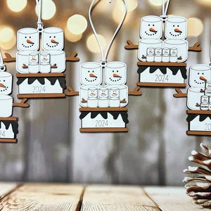 Family Christmas Ornament, Family Christmas Gift, Marshmallow Gifts, Personalized Family Ornament, Personalized Family Christmas Ornament